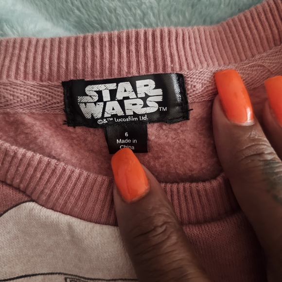 Star Wars Pink Grogu Sweatshirt with Floral Design - Picture 4 of 5